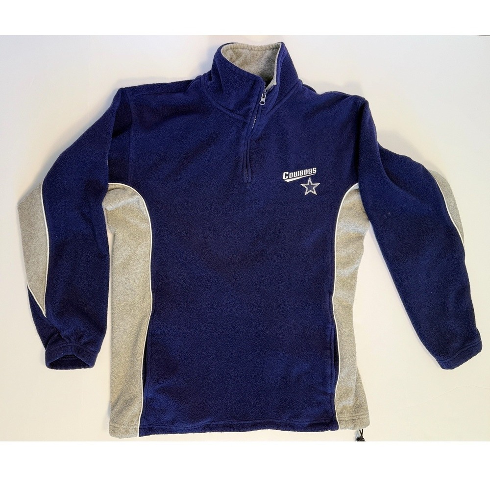Vintage Dallas Cowboys 1/4 Zip Sweatshirt‎ Blue Gray Men's L Pullover NFL